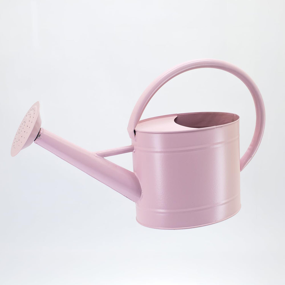 Back view of HORTICAN 1.3 Gallon Velvet Pink Watering Can