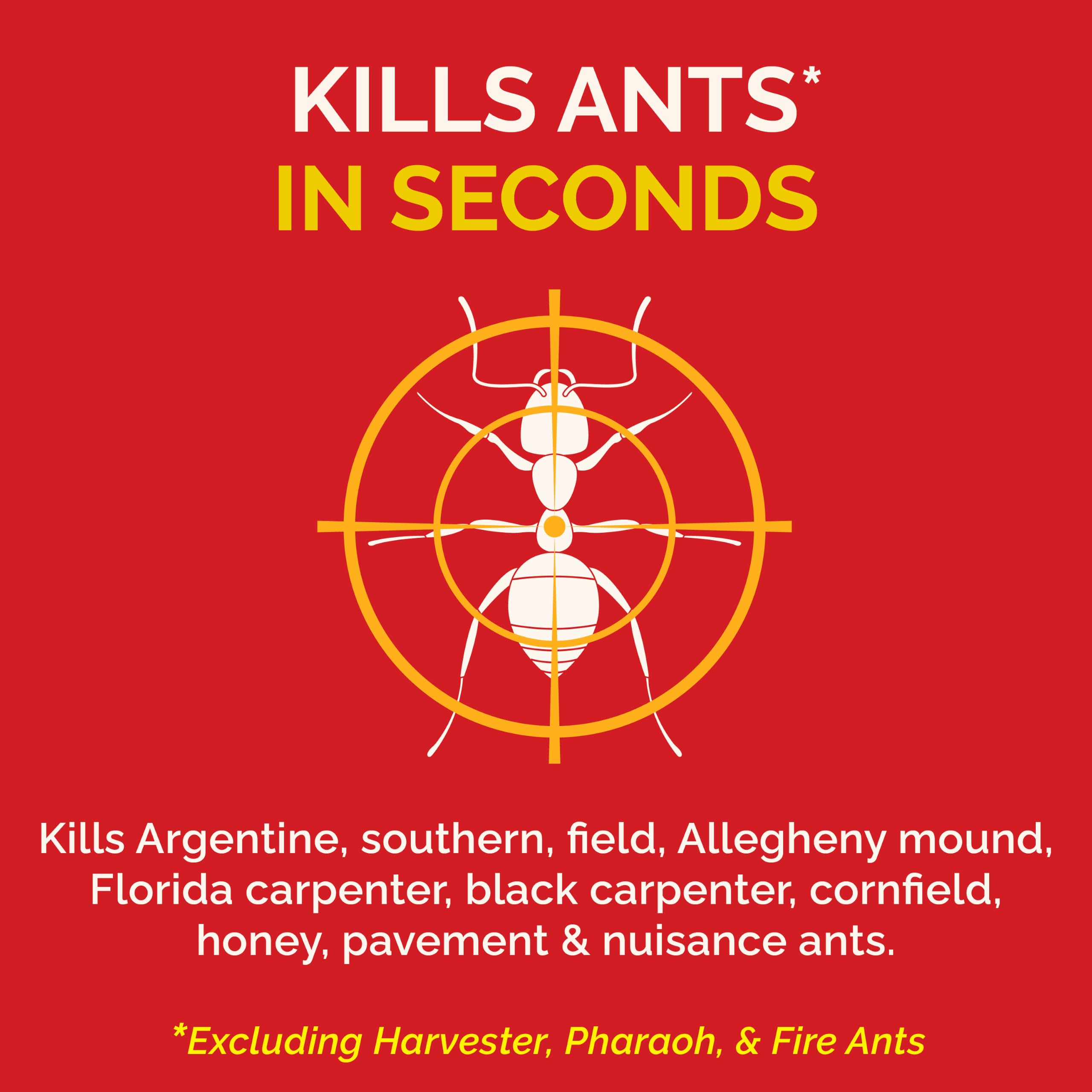 Back view of HOT SHOT Ant Killer Plus can with label details