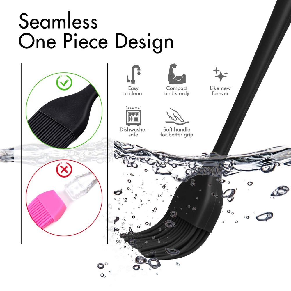 Back view of HOTEC Silicone Basting Brushes showing handle design