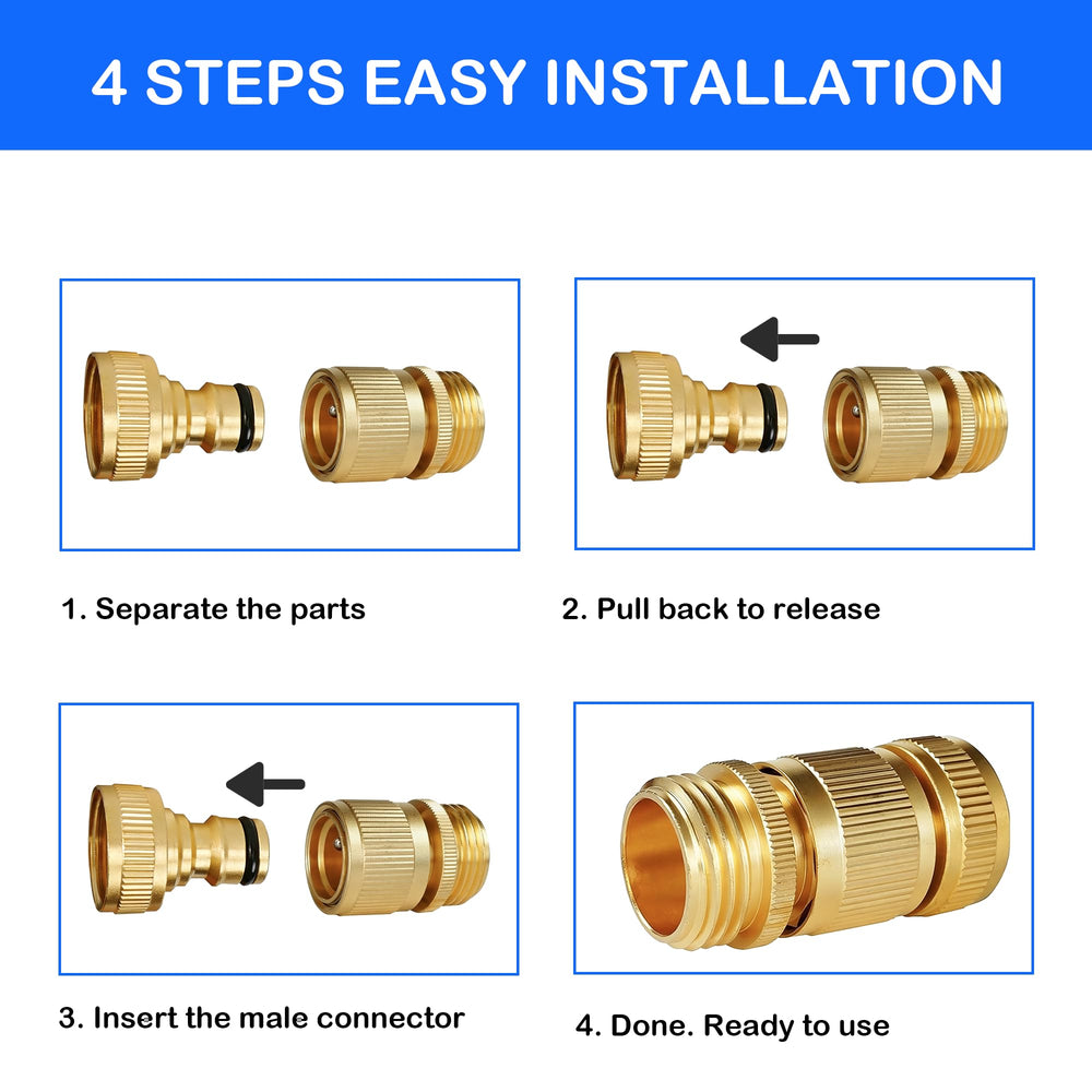 Back view of Hourleey quick connect hose fittings