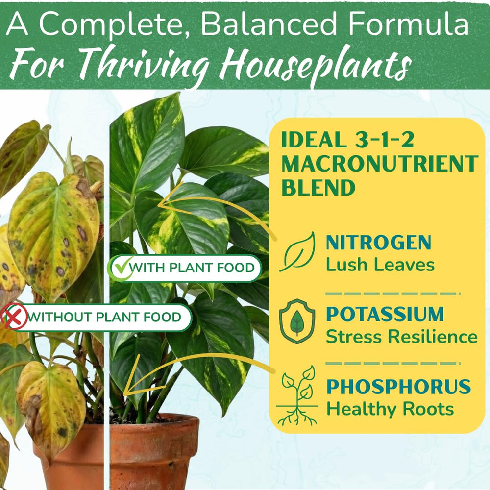 Back view of HOUSEPLANT RESOURCE CENTER Indoor Plant Food 8 oz bottle