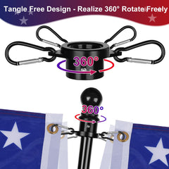 Back view of HPGOED 360° rotating flag pole rings