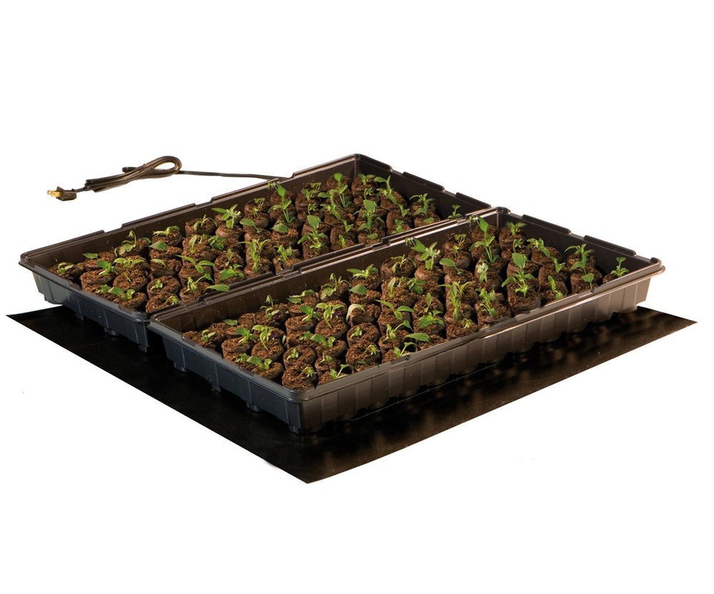 Back view of Hydrofarm Heat Mat MT10008 with power cord