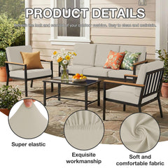 Back view of hyha patio cushion cover on a cushion