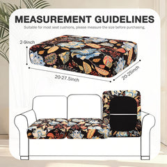Back view of hyha patio cushion covers showing elastic straps