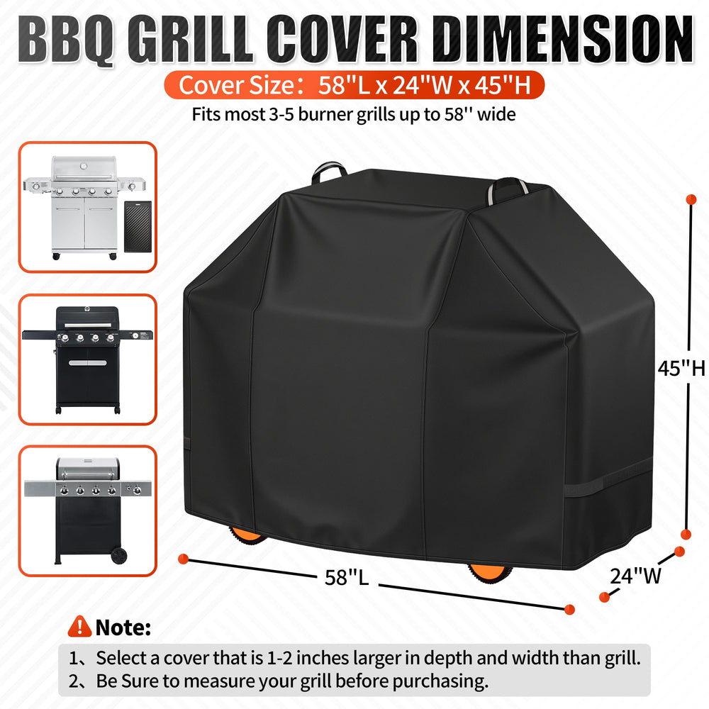 Back view of i COVER Grill Cover, 58 inches