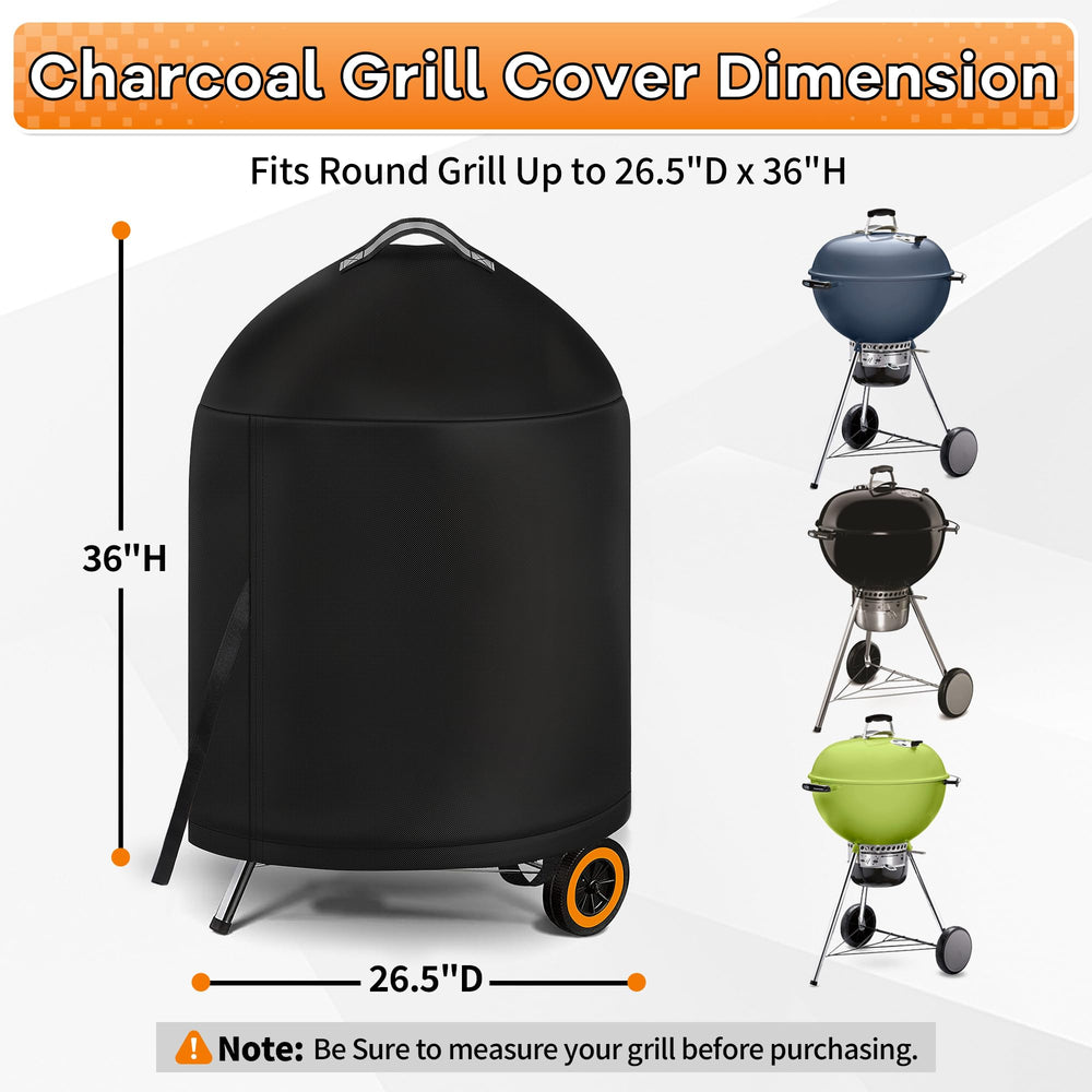 Back view of i COVER Grill Cover for Weber 22 Inch Kettle