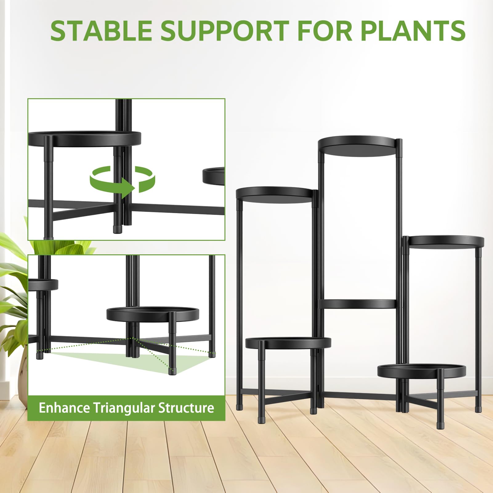 Back view of iDavosic.ly plant stand showcasing assembly