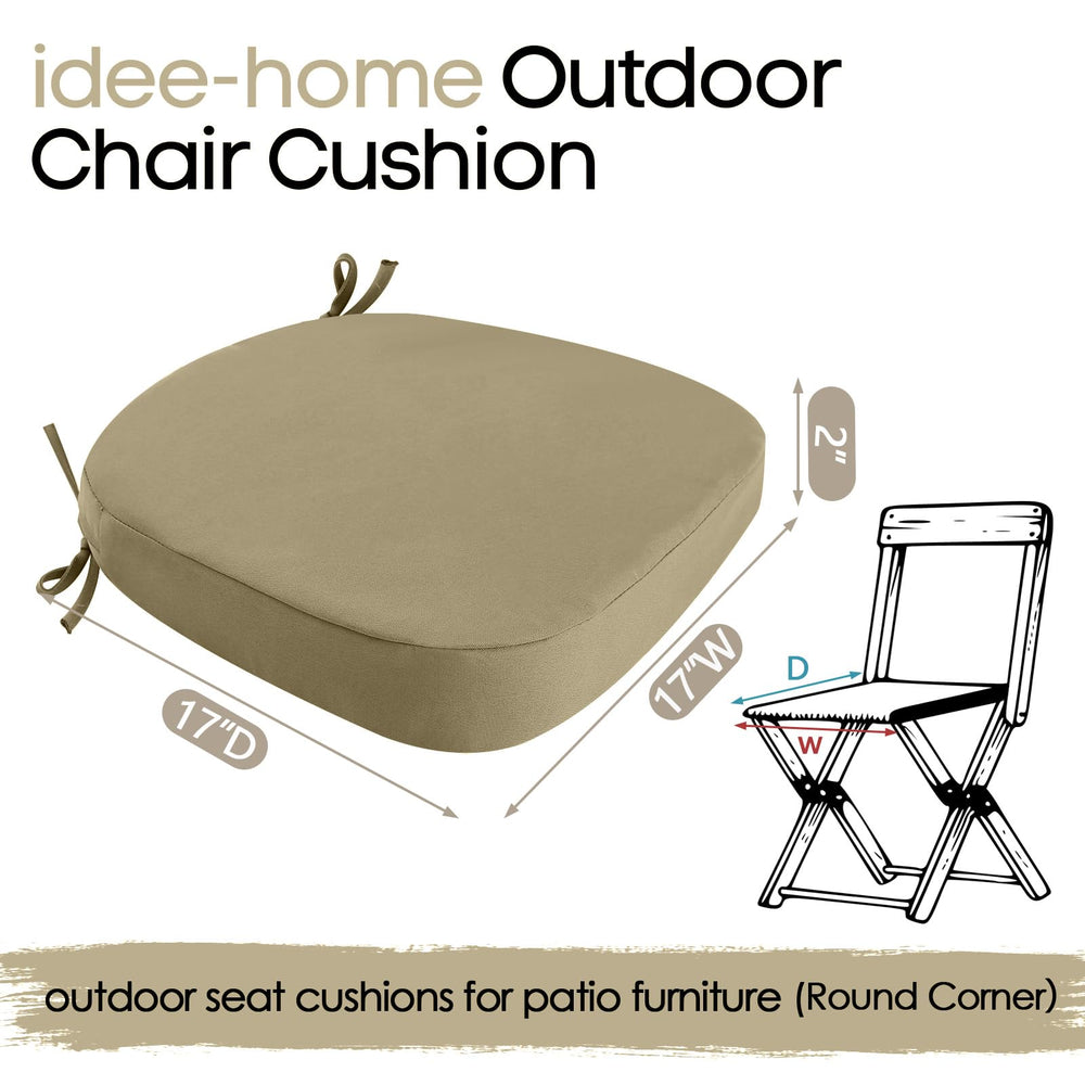 Back view of idee-home 17x17 outdoor chair cushions