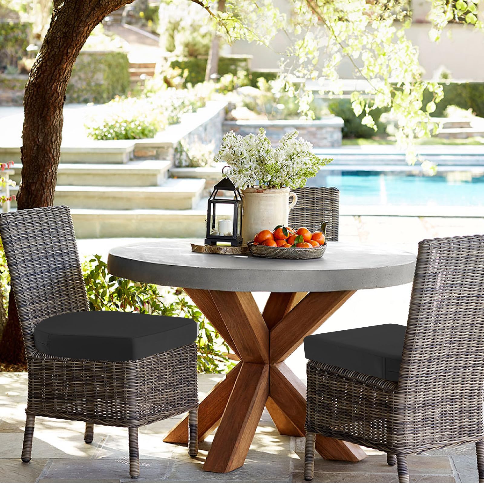 back view of idee-home outdoor chair cushions
