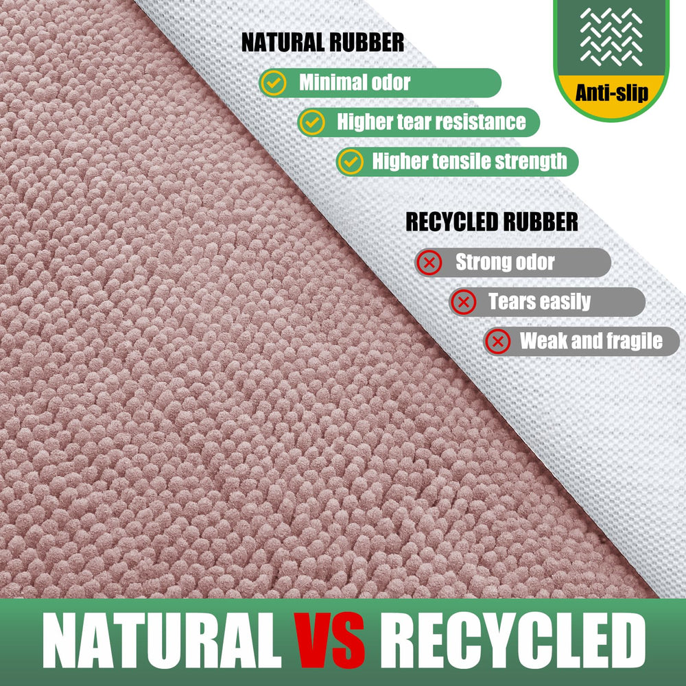 Back view of IM HOME Chenille Door Mat showing rubber backing