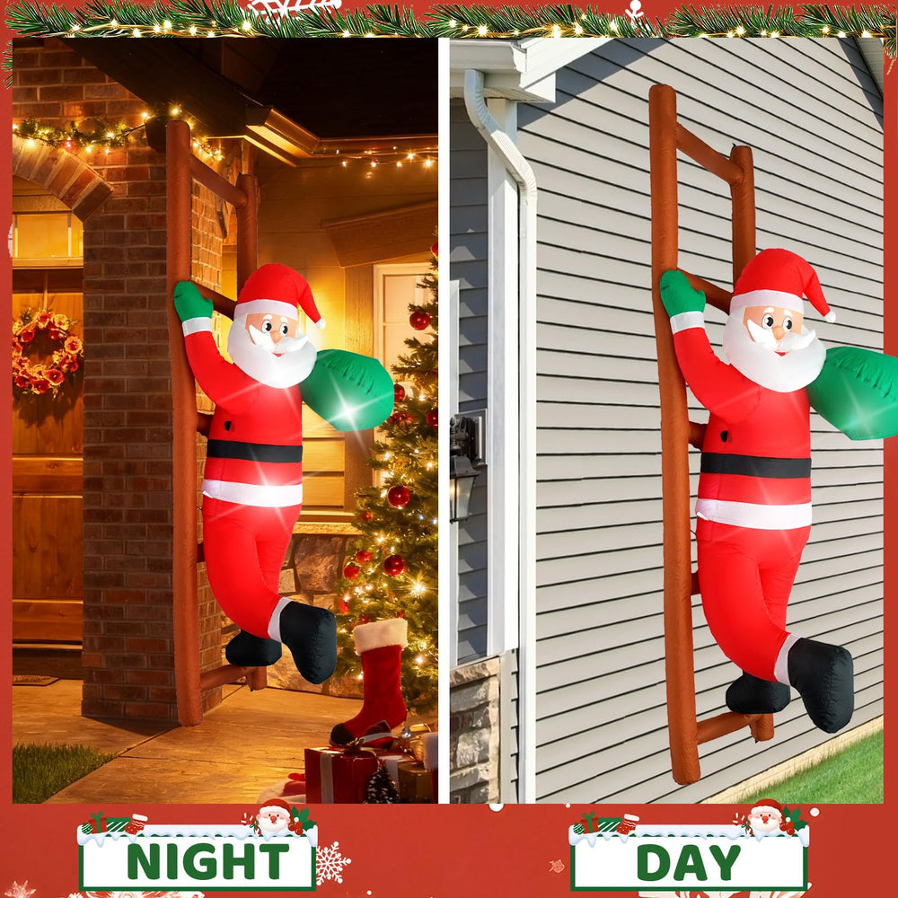 Back view of InfleasJoiy 8FT Santa inflatable decoration