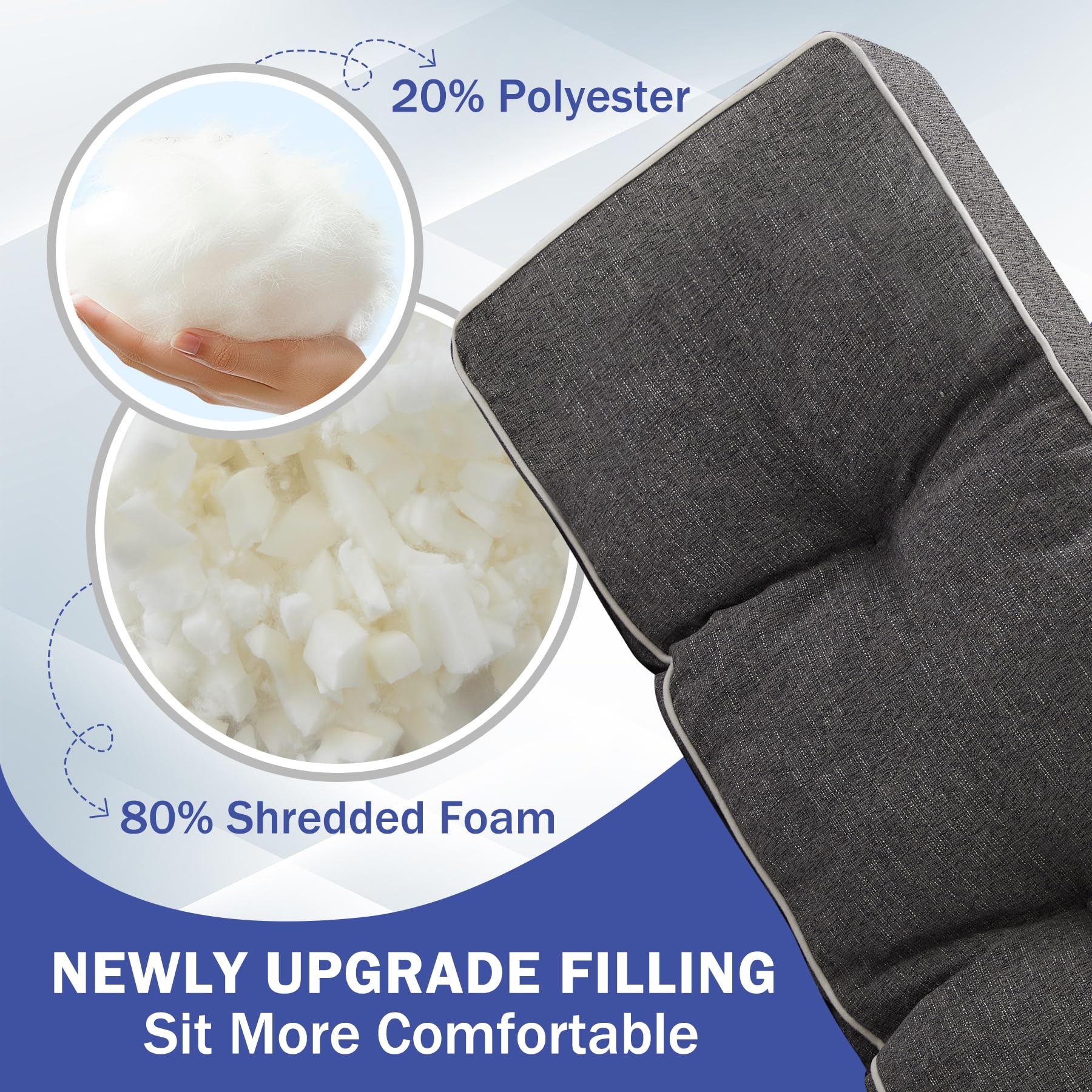 Back view of IPYNBAP Bench Cushion with durable ties