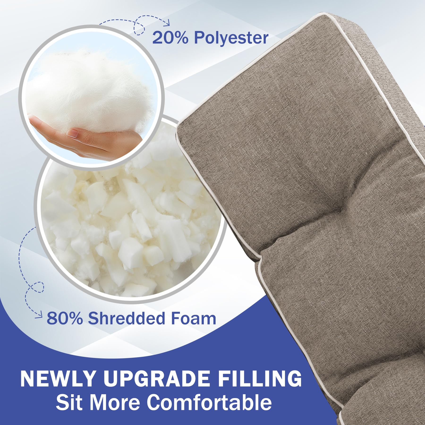 Back view of IPYNBAP bench cushion with ties