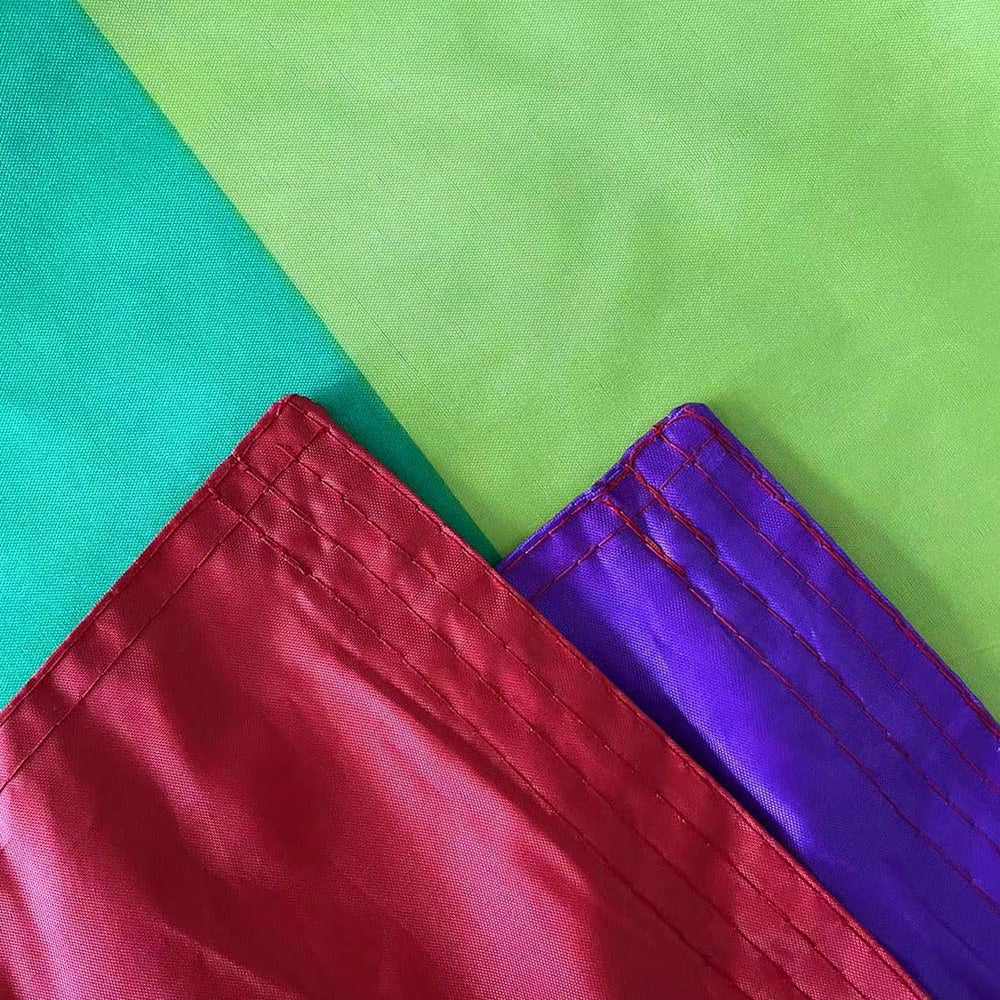 Back view of Jayus Double Sided Rainbow Flag
