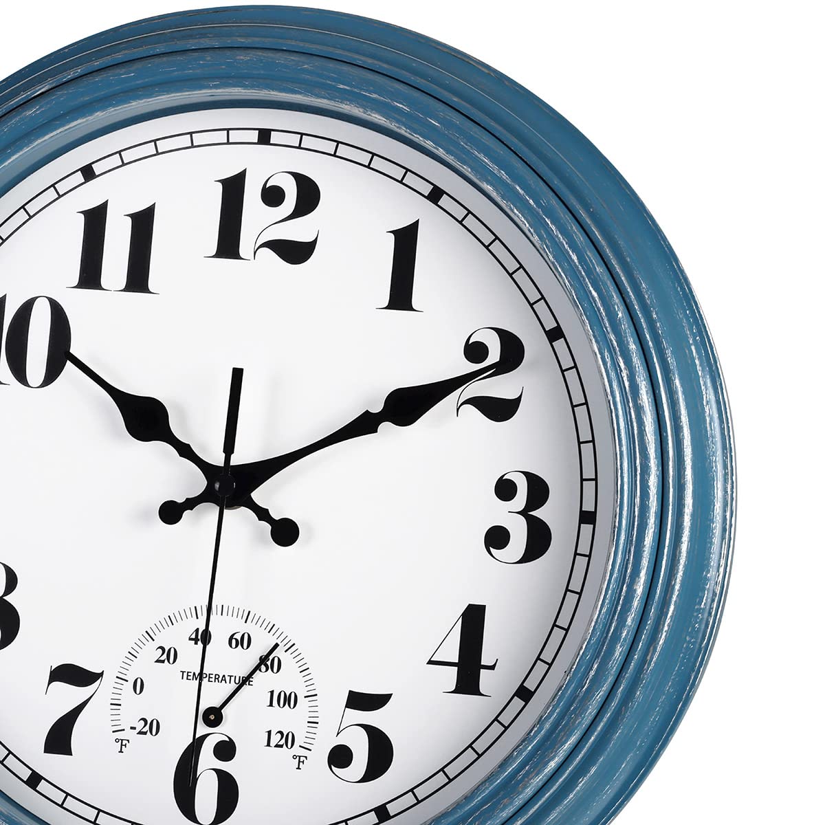 Back view of JENLYSTIME 12 Inch Wall Clock with thermometer
