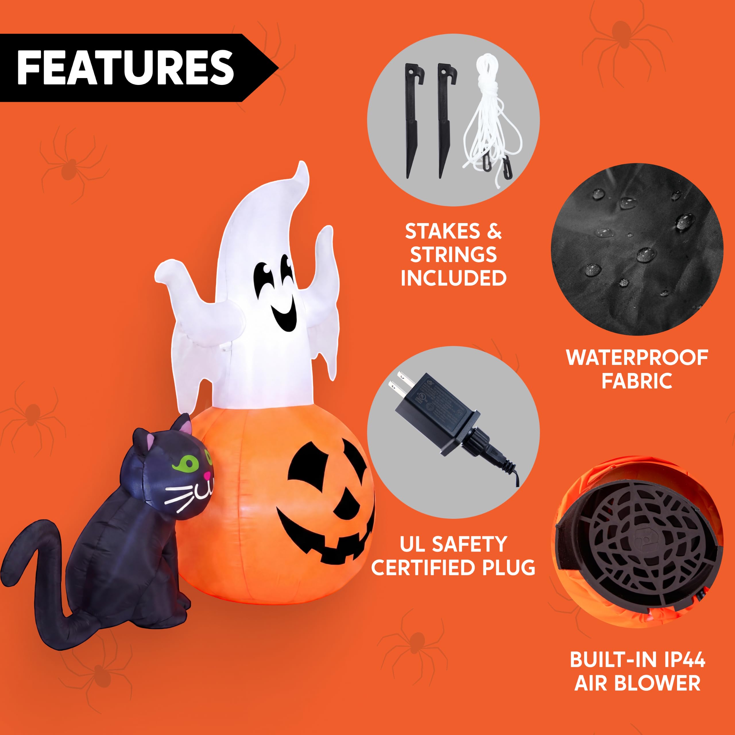 Back view of Joiedomi Halloween inflatable ghost decoration