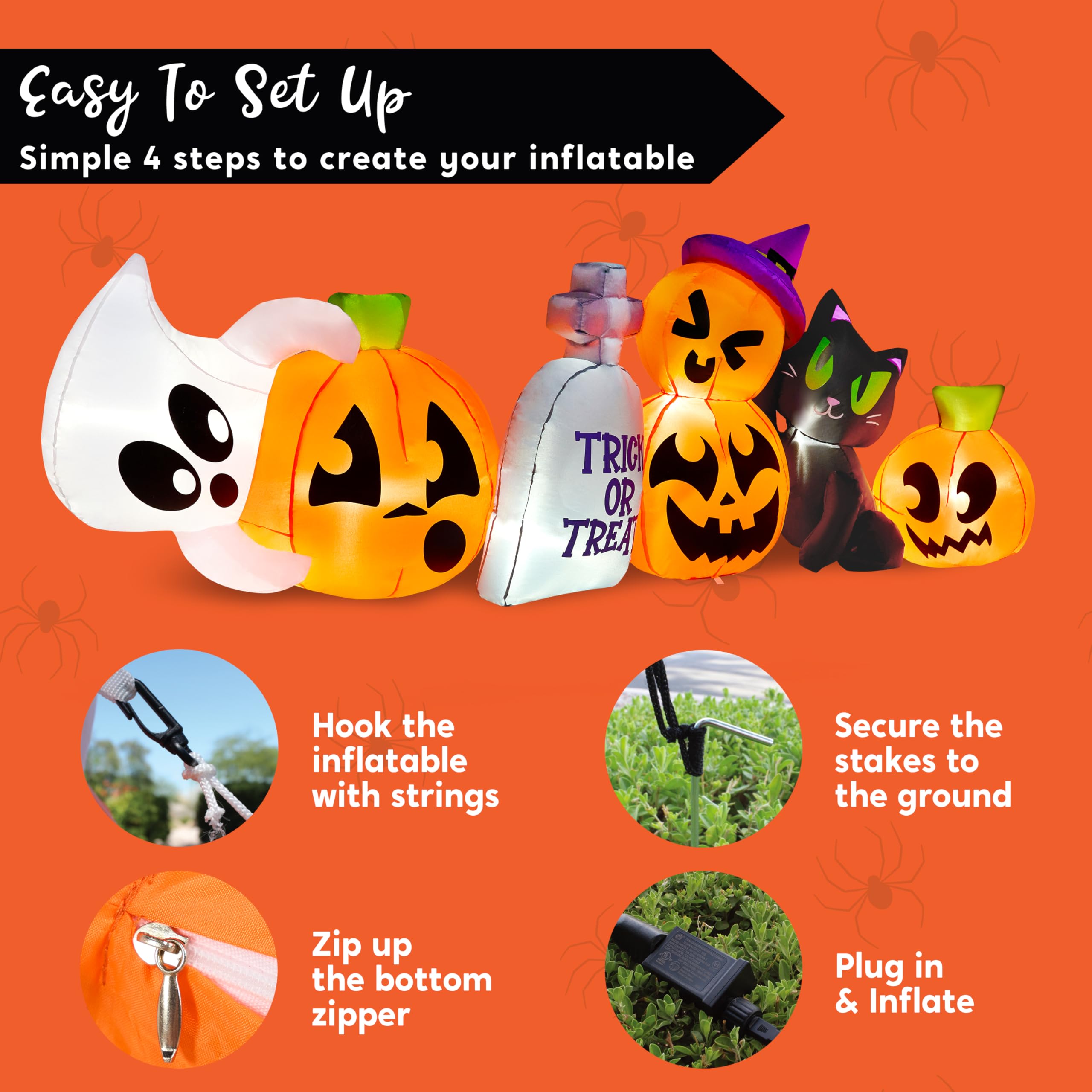 Back view of Joiedomi Halloween inflatable in a garden