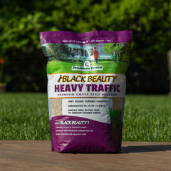 Back view of Jonathan Green Black Beauty Heavy Traffic Grass Seed bag