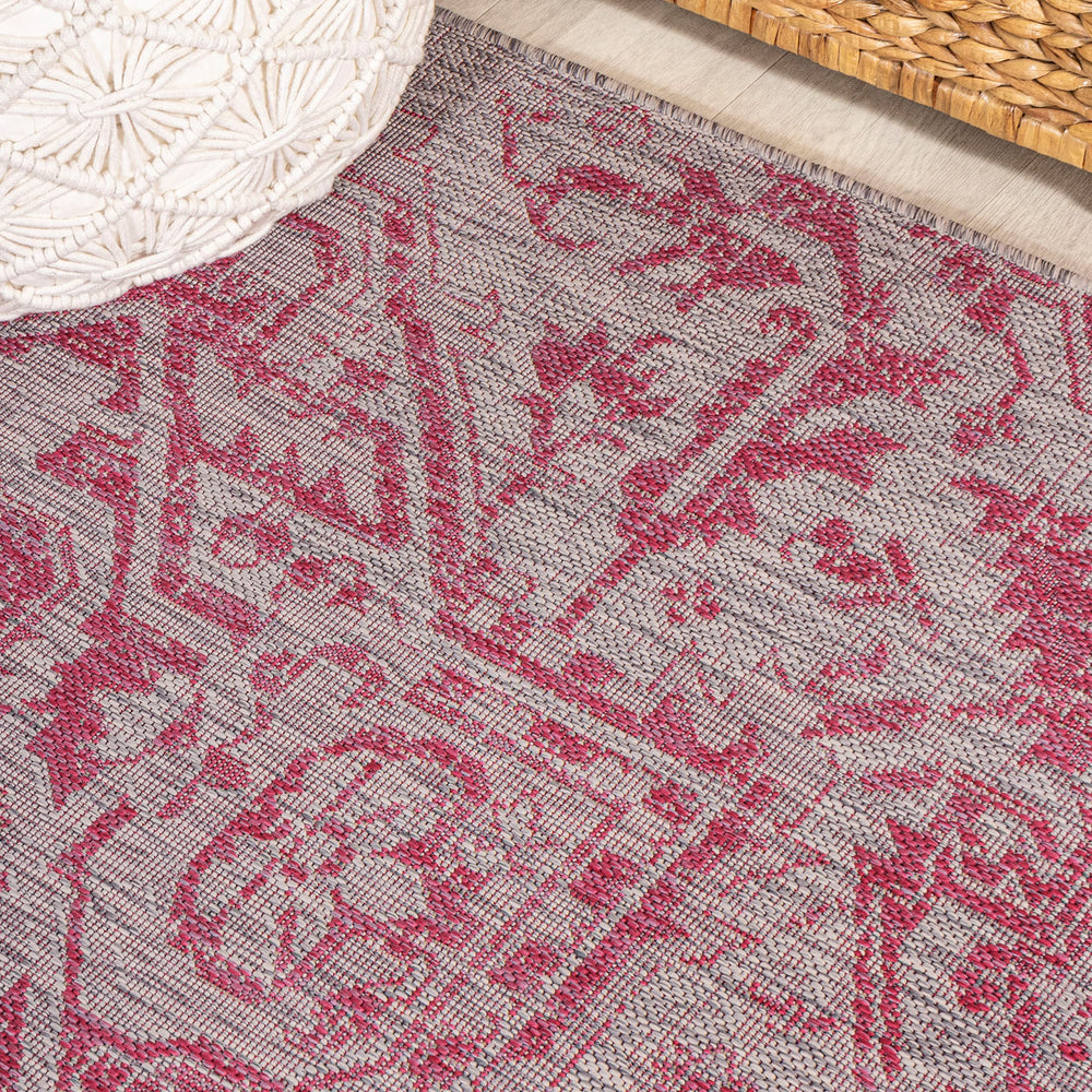 Back view of JONATHAN Y Boho Medallion Runner Rug with detailed texture