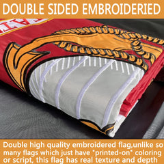 Back view of Joven Double Sided Marine Corps Flag