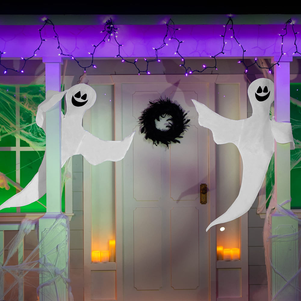 Back view of JOYIN ghost decoration showing adjustable arms