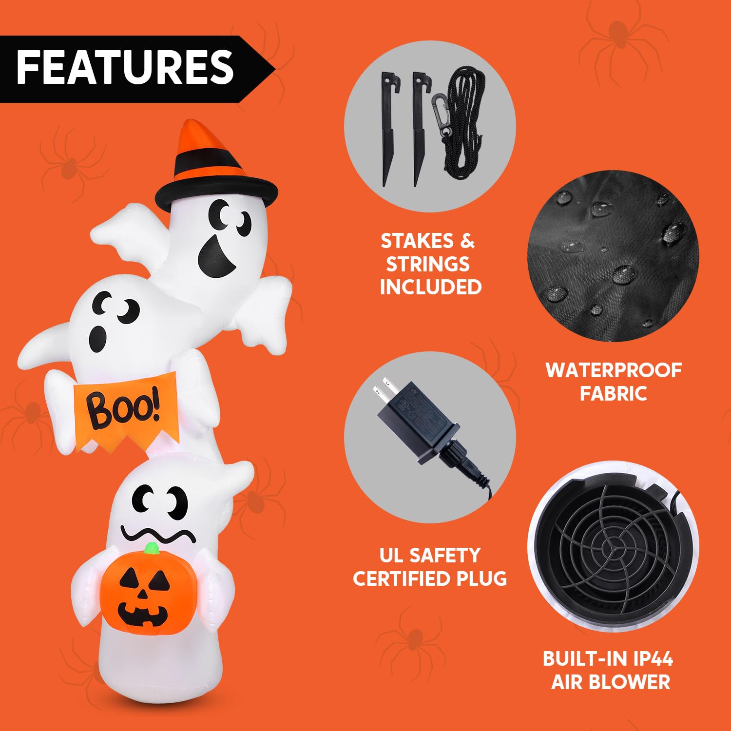 Back view of JOYIN Halloween inflatable ghost