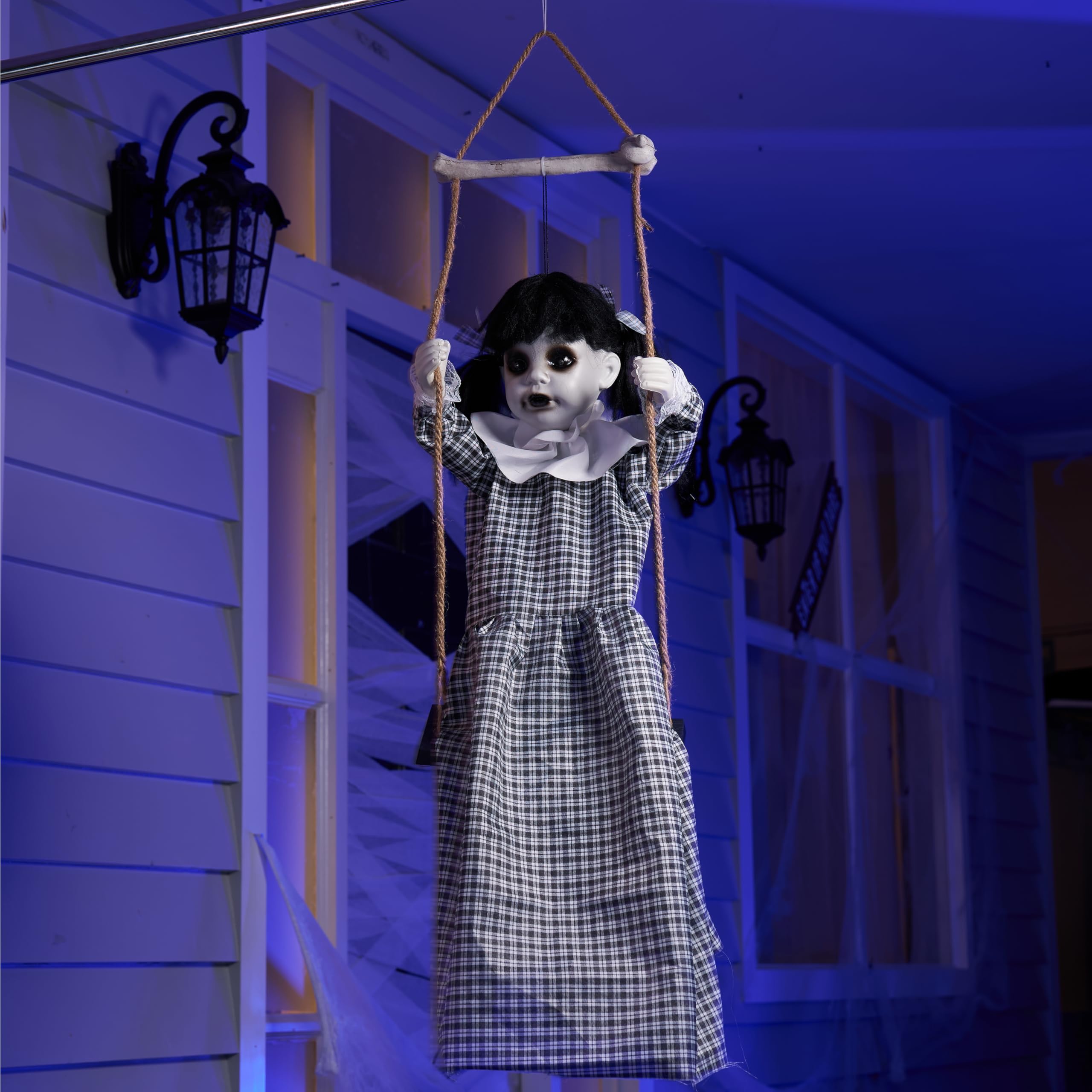 Back view of JOYIN Outdoor Swing Girl Decoration