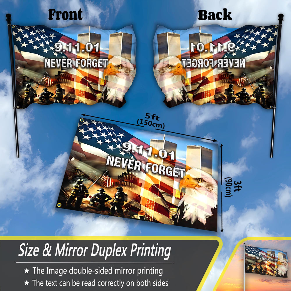 Back view of KNAPAL 911 Never Forget Flag