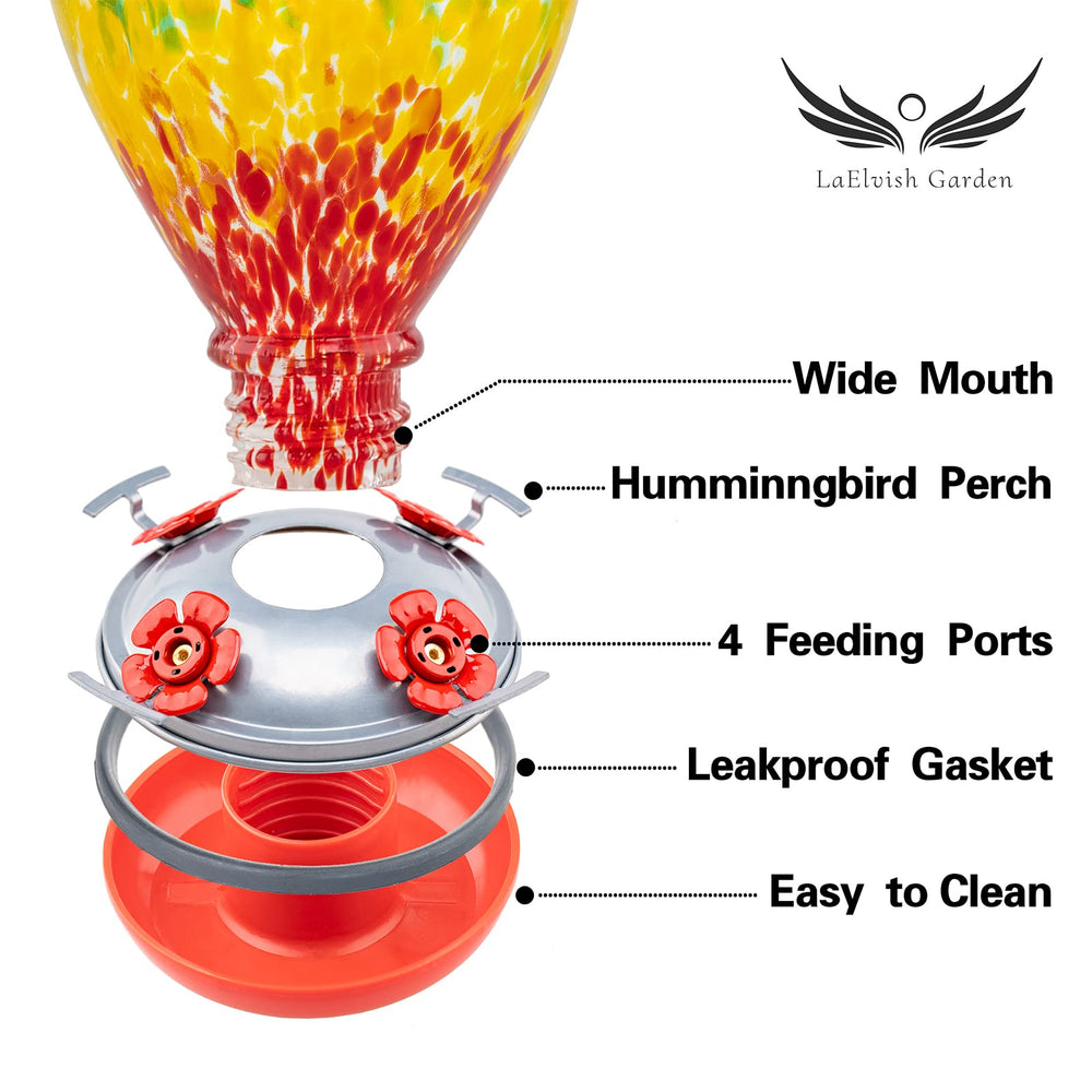 Back view of LaElvish Hummingbird Feeder showing S hook