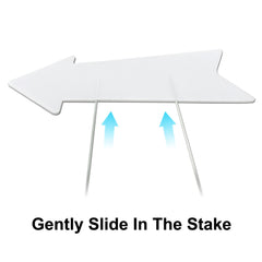 Back view of LARREEDE Blank Arrow Sign with stakes