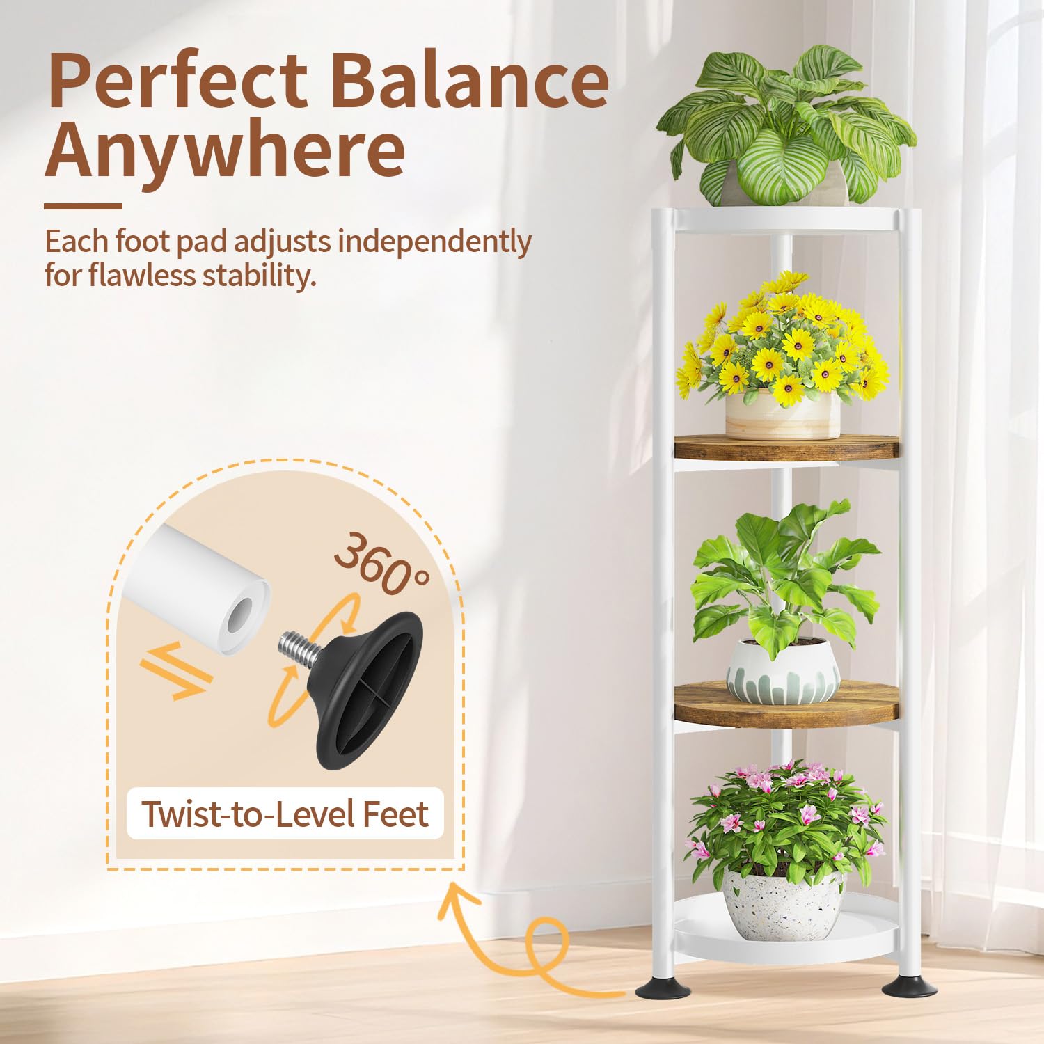 Back view of LASZOLA Plant Stand showing metal frame