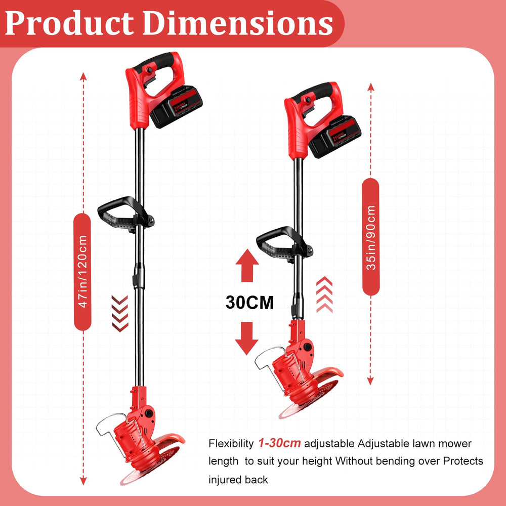 Back view of LMZTCYA Cordless Electric Weed Wacker