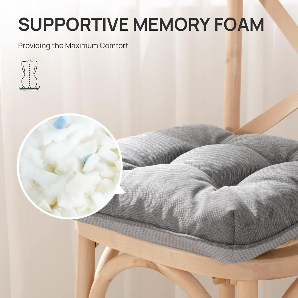Back view of Love's cabin Memory Foam Chair Cushions with non-slip bottom