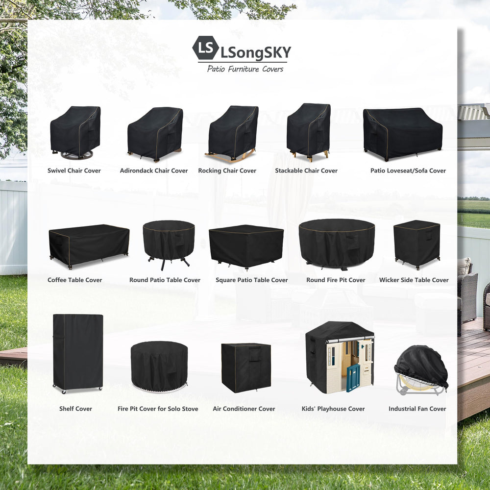 Back view of LSongSKY swivel lounge chair cover