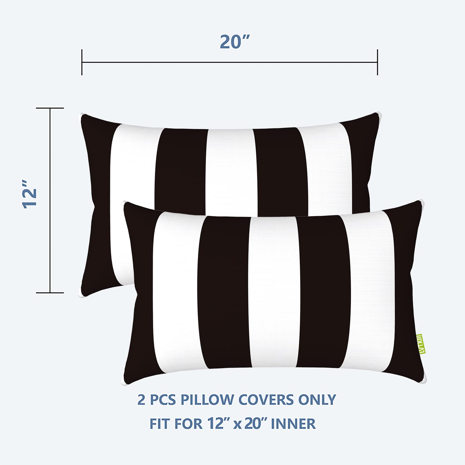Back view of LVTXIII 12" x 20" lumbar pillow cover in Cabana Black
