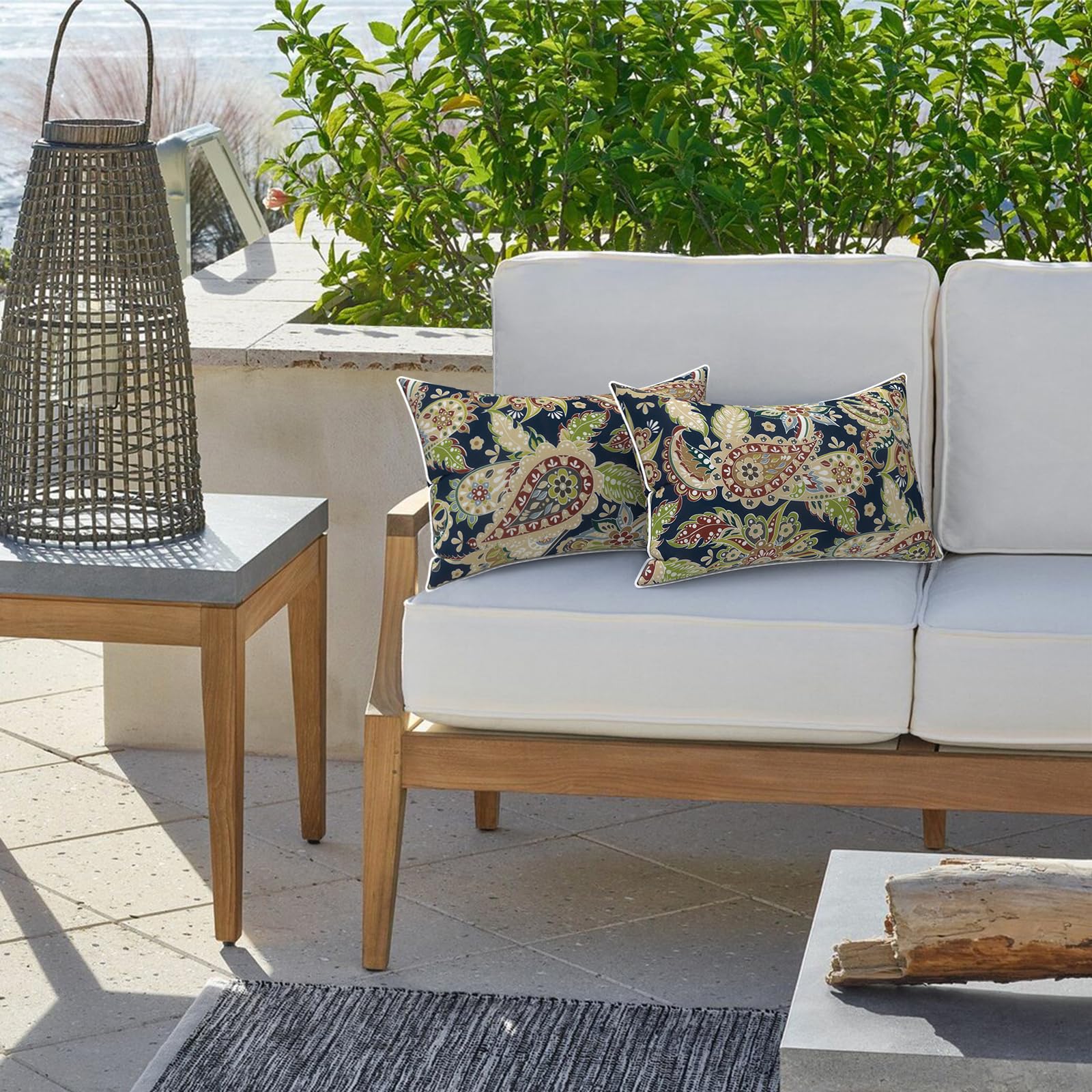Back view of LVTXIII lumbar pillow cover showcasing hidden zipper