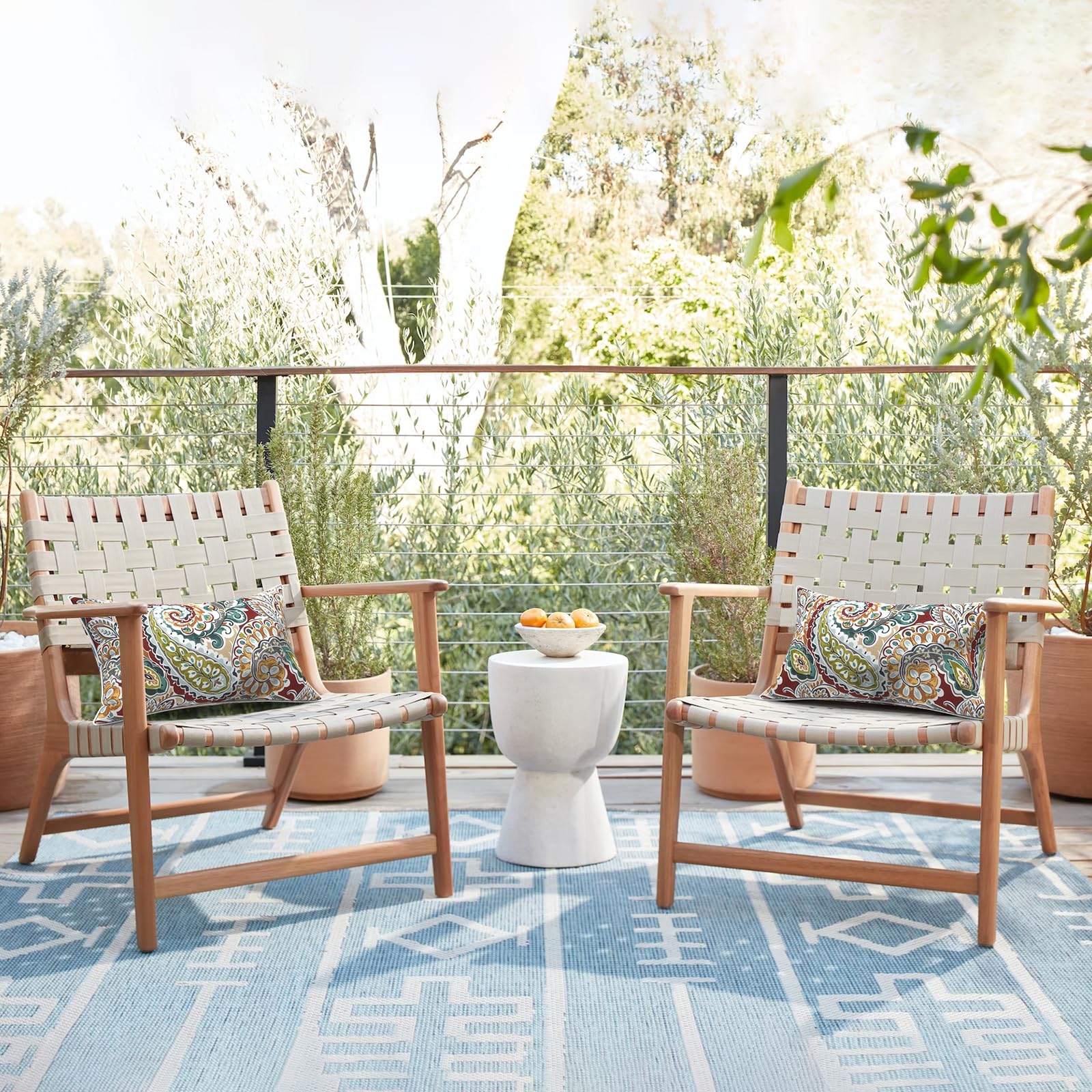Back view of LVTXIII Outdoor Lumbar Pillow Cover with zipper