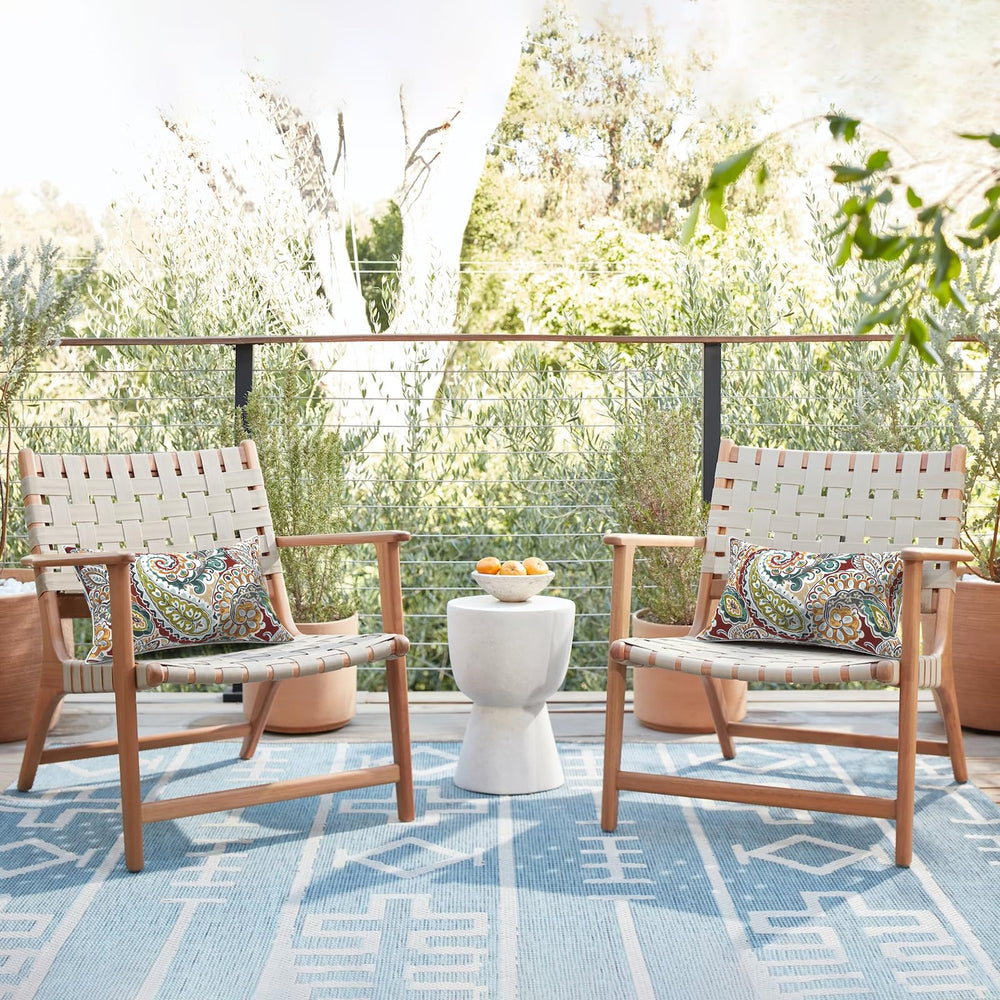 Back view of LVTXIII Outdoor Lumbar Pillow Cover with zipper