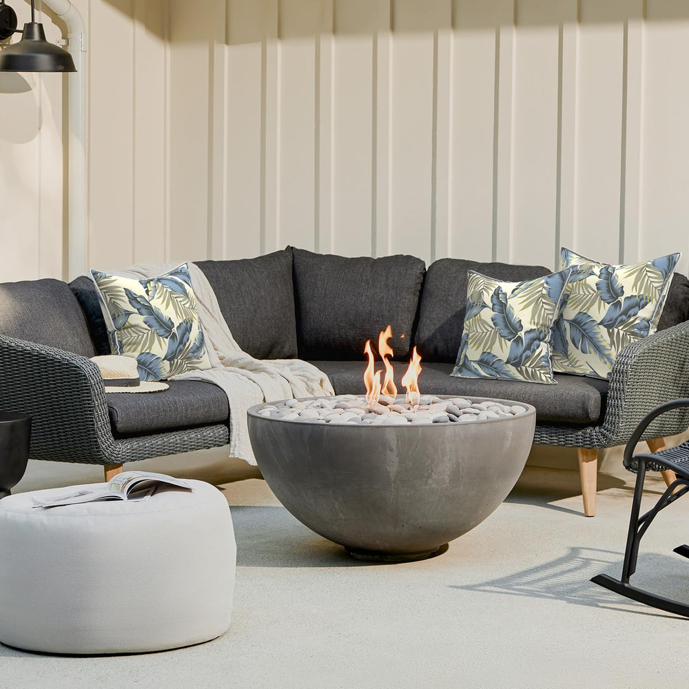 Back view of LVTXIII Outdoor Throw Pillow Covers with welt cords