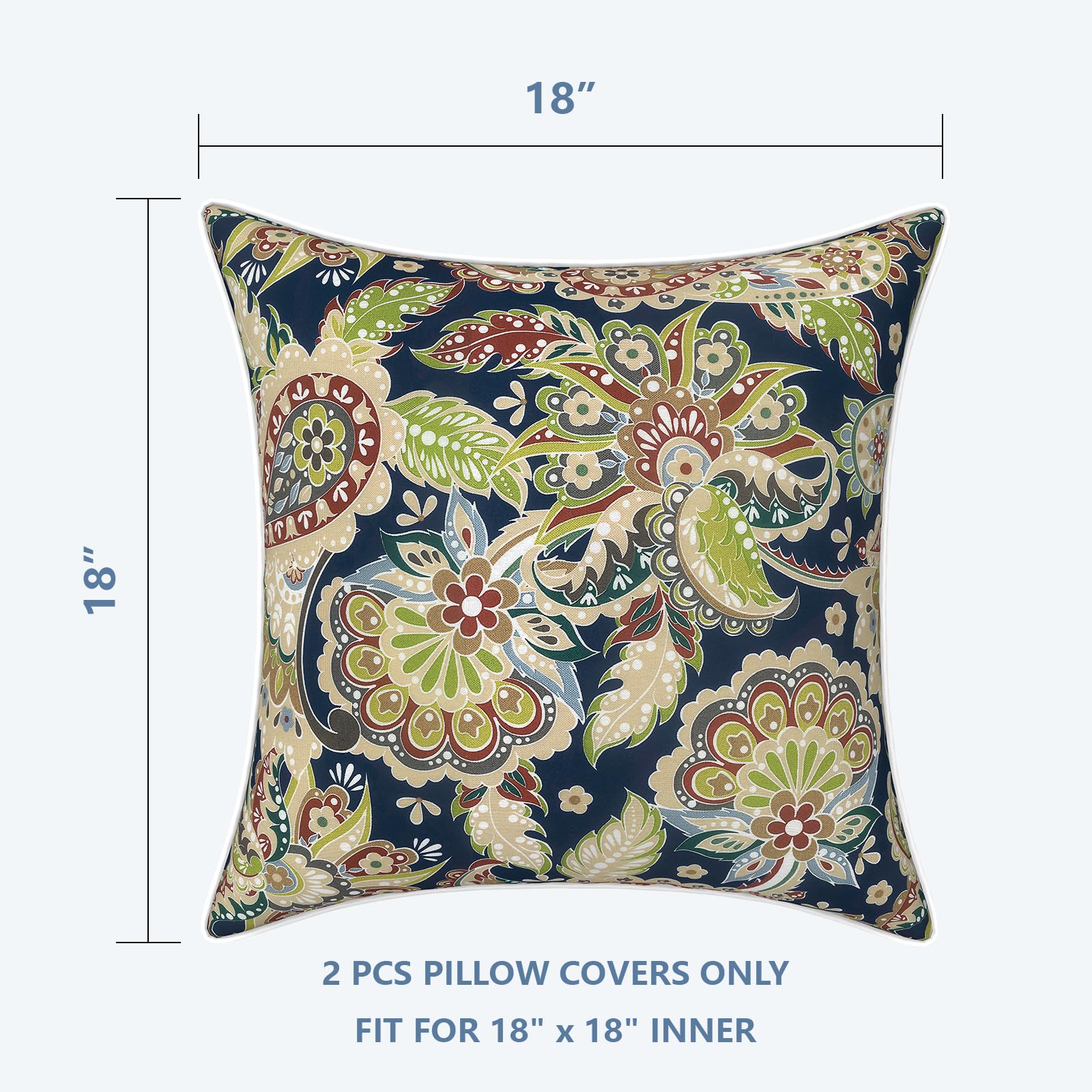 Back view of LVTXIII Outdoor Throw Pillow Covers with zipper closure