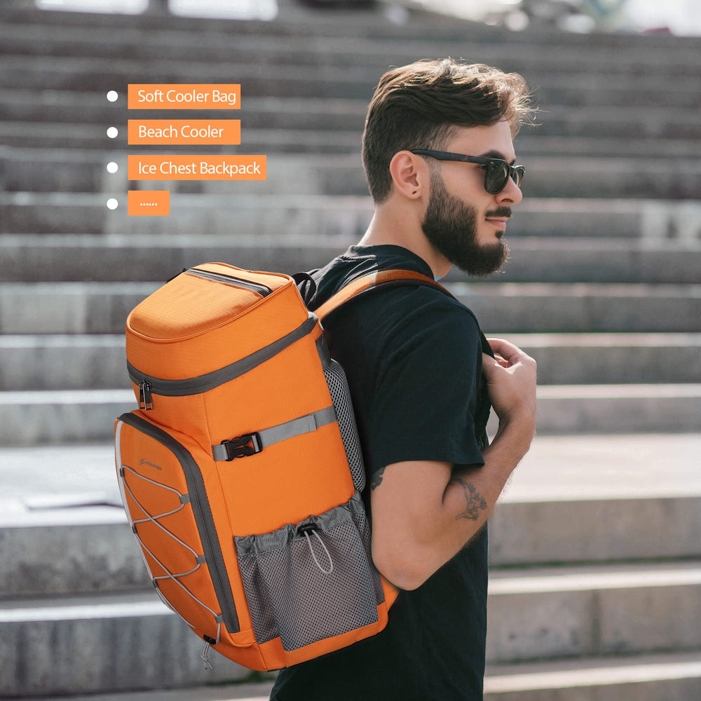 Back view of Maelstrom Insulated Cooler Backpack with handle