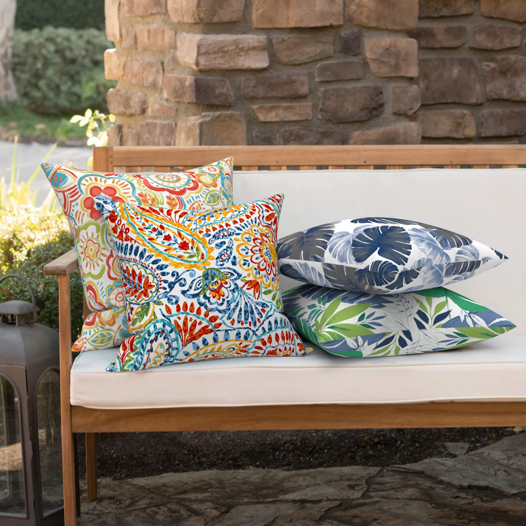 Back view of Melody Elephant 16x16 inch throw pillow cover