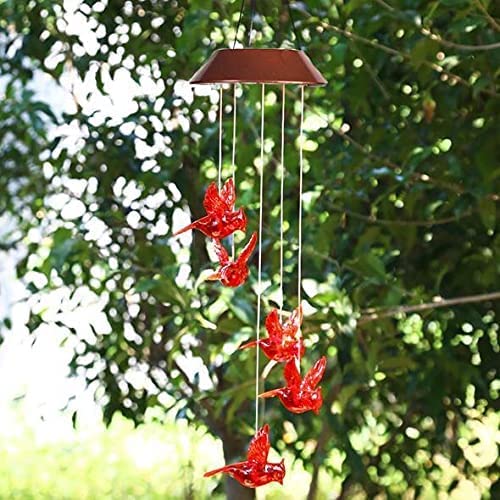 Back view of Milcraft Solar Cardinal Wind Chime