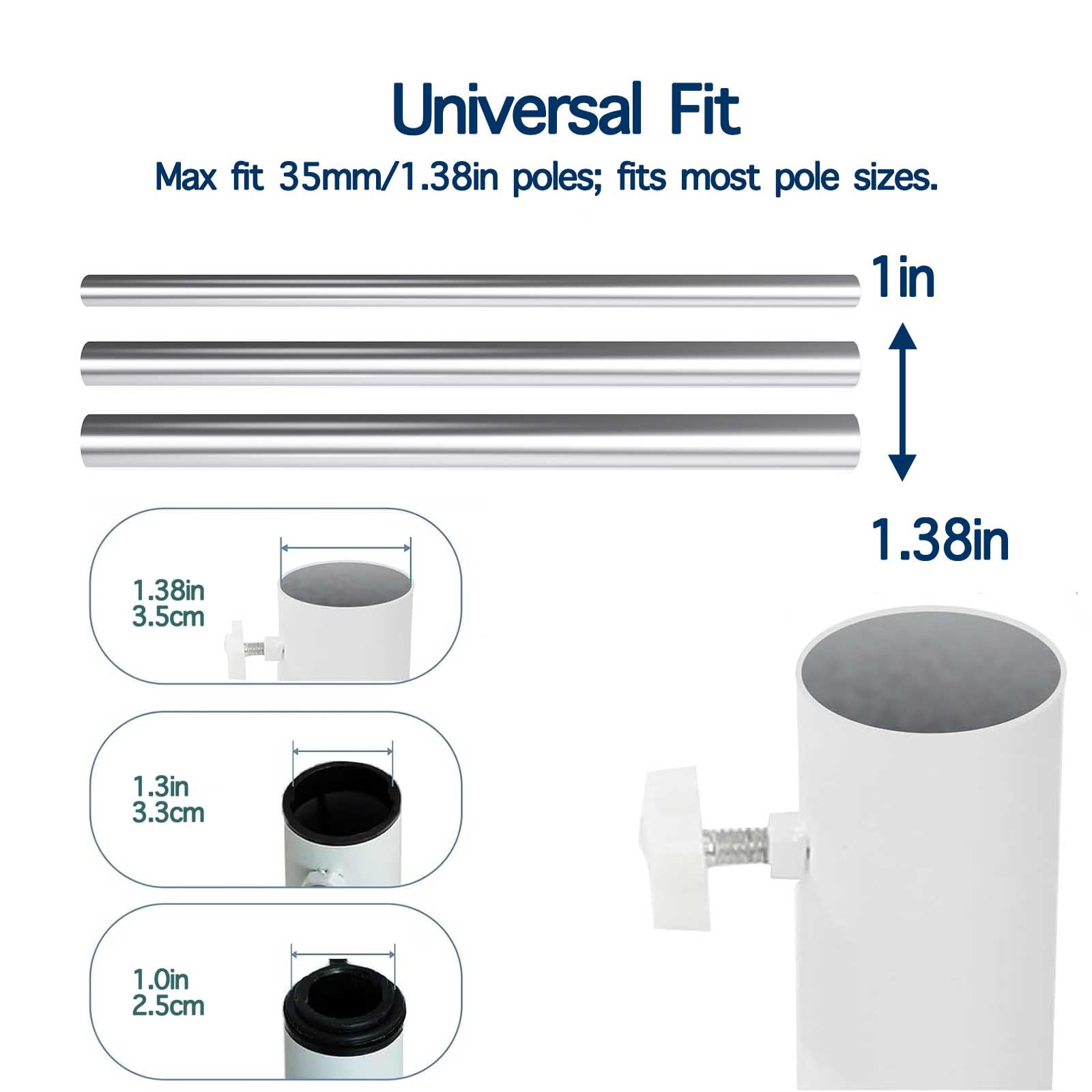 Back view of MILIMOLI portable umbrella stand