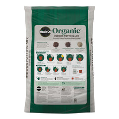 Back view of Miracle-Gro Organic Indoor Potting Mix bag