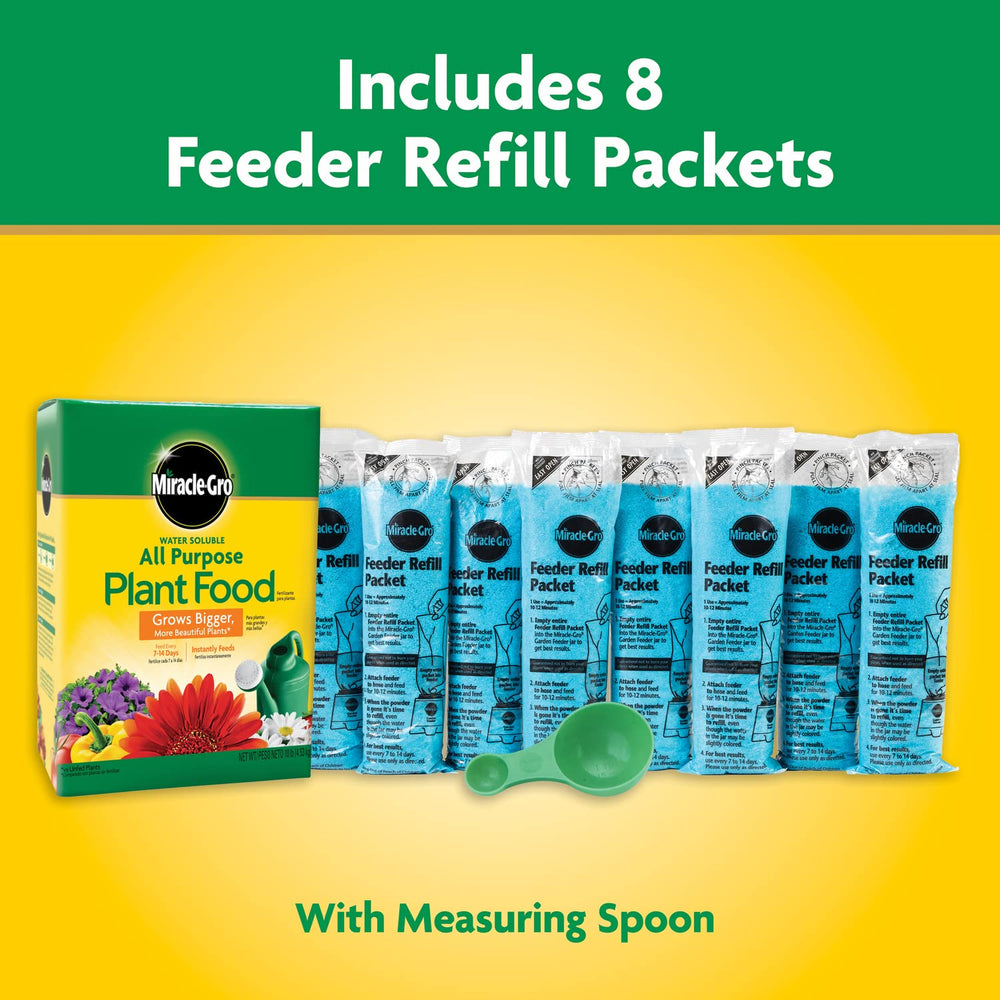 Back view of Miracle-Gro Water Soluble All Purpose Plant Food packaging