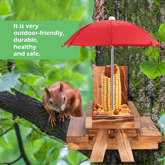 Back view of MIXXIDEA Squirrel Feeder mounted on a tree