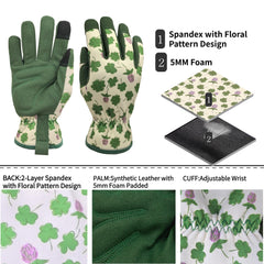 Back view of MSUPSAV gardening gloves showing spandex design