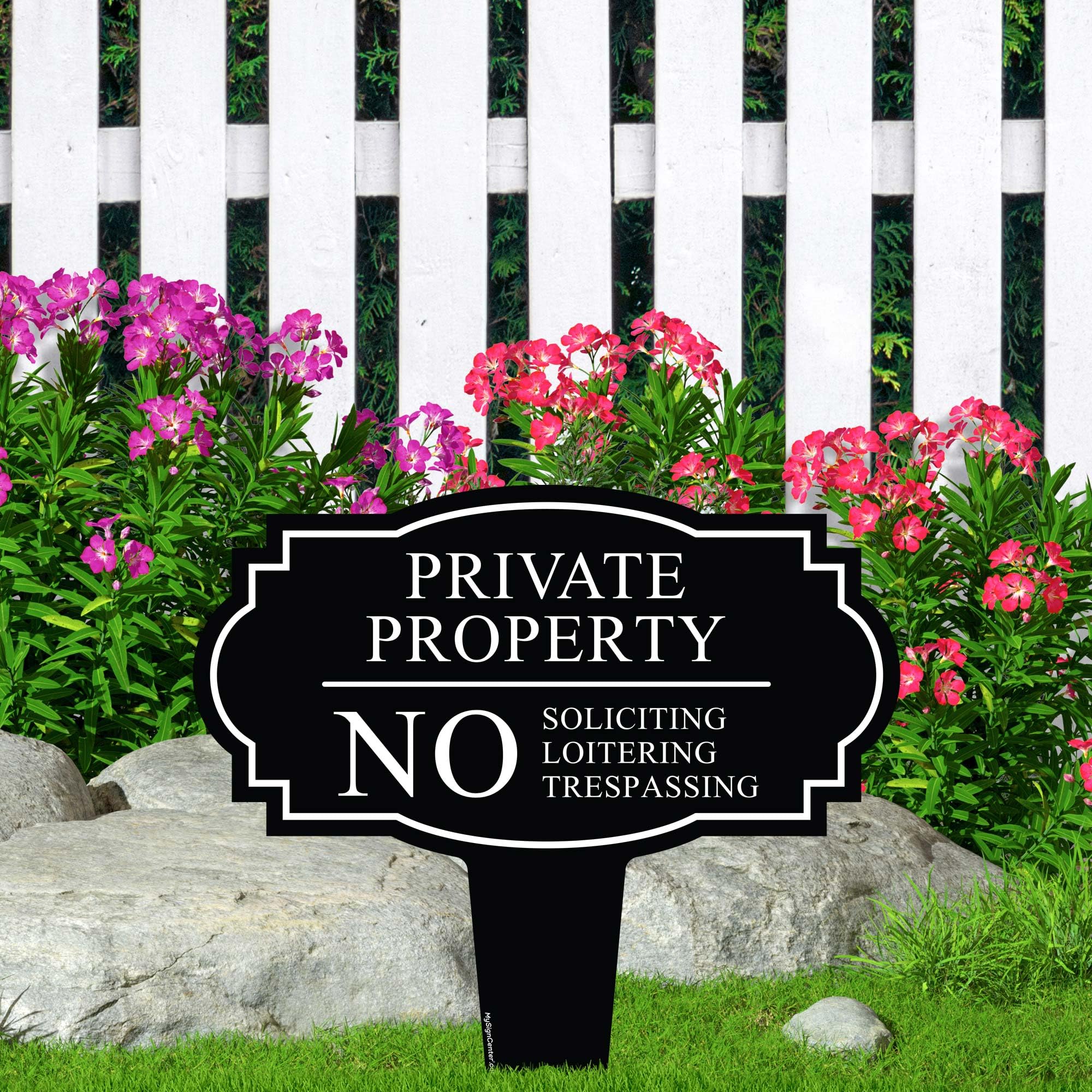 Back view of My Sign Center No Soliciting Sign